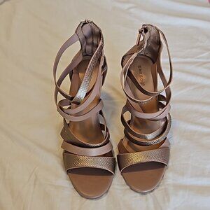 Nude Strapy Heels Size 8.5